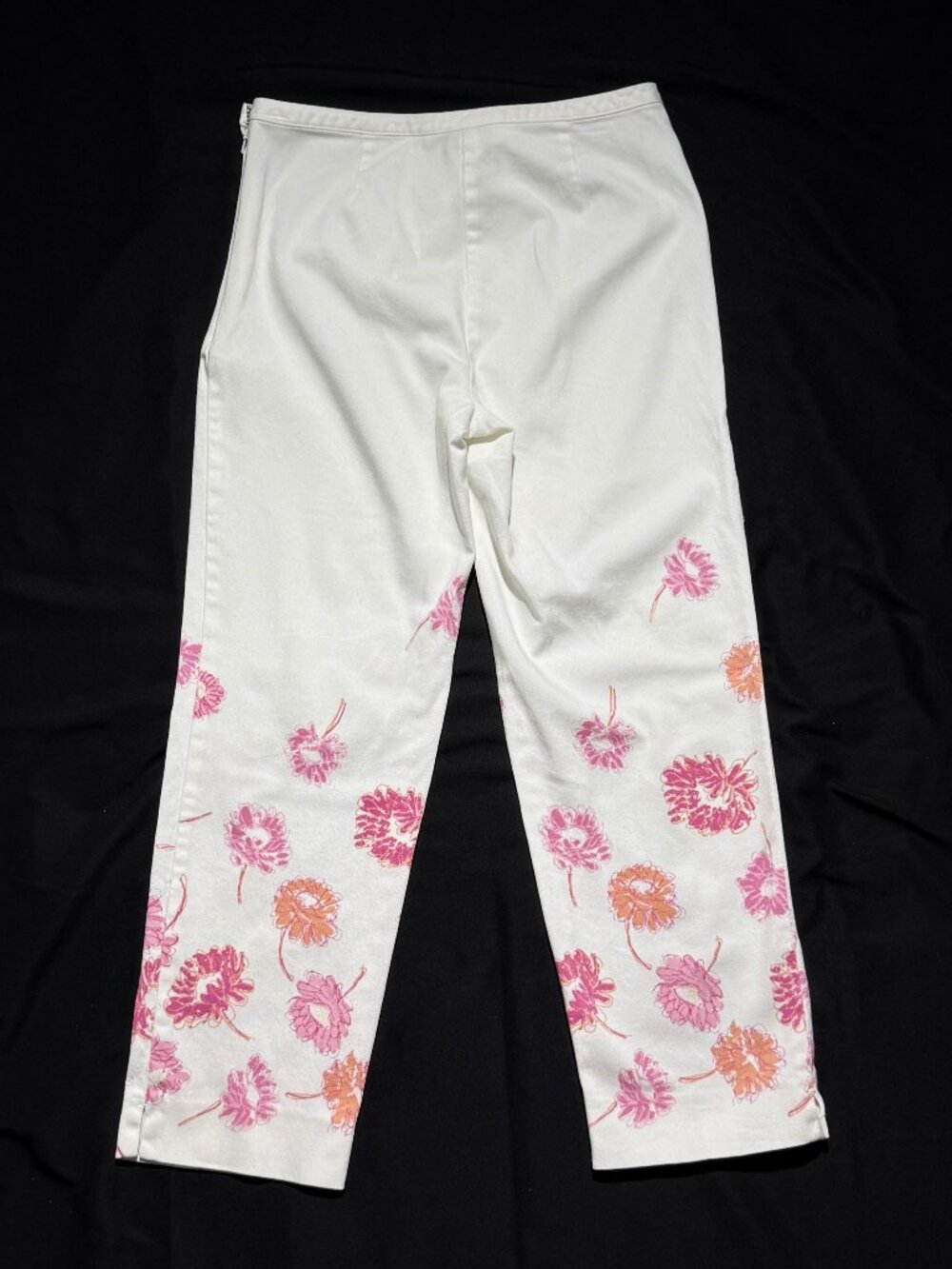 Sigrid Olsen Sport Womens Pants 8 White Multi Floral Cropped Stretch - Picture 3 of 8